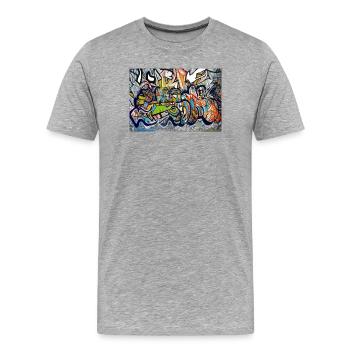 graffiti wall - Men's Premium Organic T-Shirt - heather grey - Front - Damien (186cm)