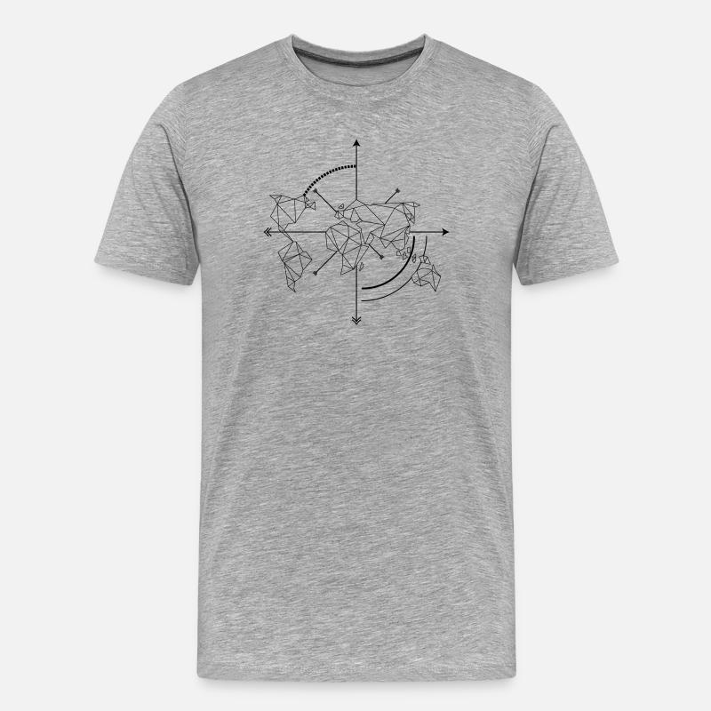 Travel the World - Männer Premium Bio T-Shirt - Grau meliert