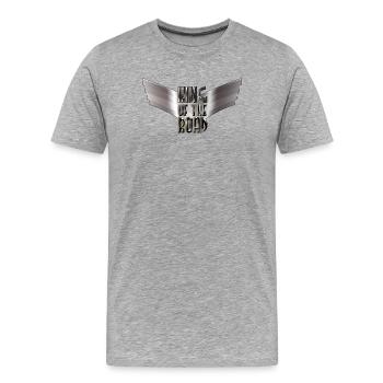 King of the Road -Black Steel Wings - Men's Premium Organic T-Shirt - heather grey - Front - Damien (186cm)