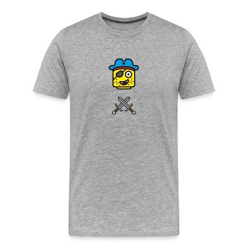 Pirate Enfants Jeu Épées Garçon Combat Boucanier - T-shirt bio Premium Homme - gris chiné - Devant - Damien (186cm)