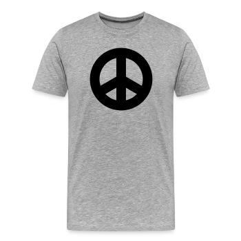 Peace sign - Men's Premium Organic T-Shirt - heather grey - Front - Damien (186cm)