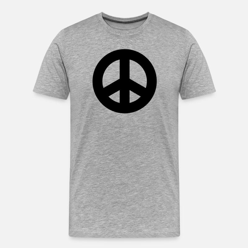 Friedenszeichen - Männer Premium Bio T-Shirt - Grau meliert