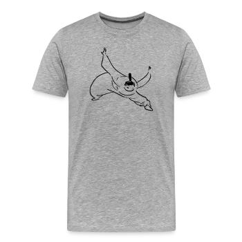 kung fu - Männer Premium Bio T-Shirt - Grau meliert - Vorne - Damien (186cm)