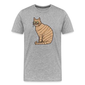 Katze - Men's Premium Organic T-Shirt - heather grey - Front - Damien (186cm)