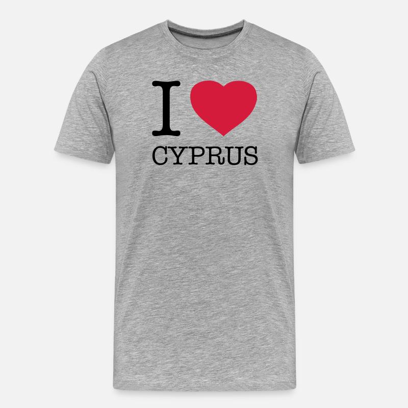 I LOVE CYPRUS Zypern - Männer Premium Bio T-Shirt - Grau meliert
