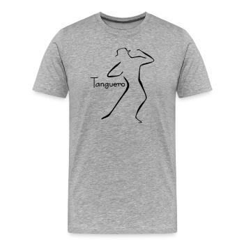 Tango-5 - Männer Premium Bio T-Shirt - Grau meliert - Vorne - Damien (186cm)