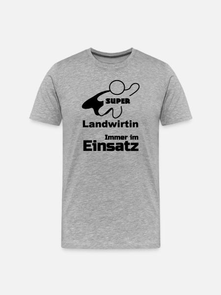 Super Landwirtin Geschenk - Männer Premium Bio T-Shirt - Grau meliert
