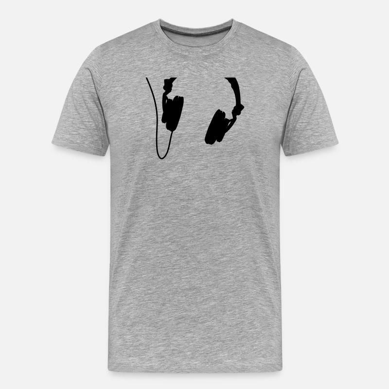 headphones_vector - Männer Premium Bio T-Shirt - Grau meliert