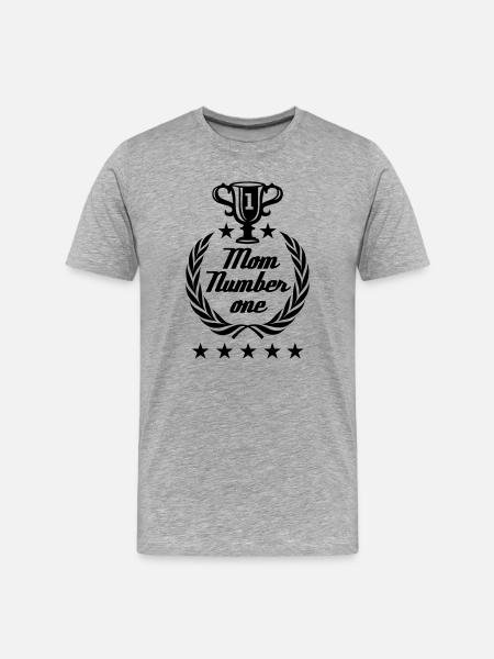 Numéro de maman une - T-shirt bio Premium Homme - gris chiné