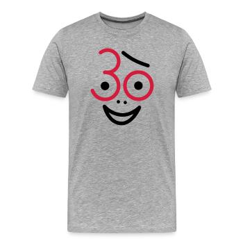 Juhu 30 years! - Men's Premium Organic T-Shirt - heather grey - Front - Damien (186cm)