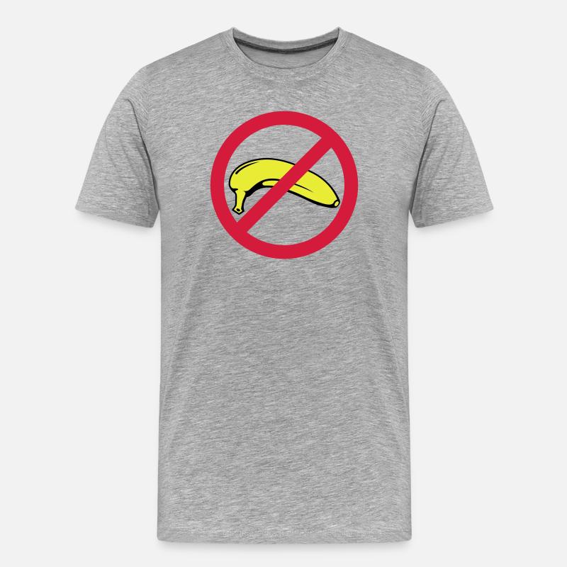 Banane verboten - Männer Premium Bio T-Shirt - Grau meliert