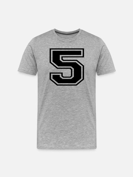 5 - Männer Premium Bio T-Shirt - Grau meliert