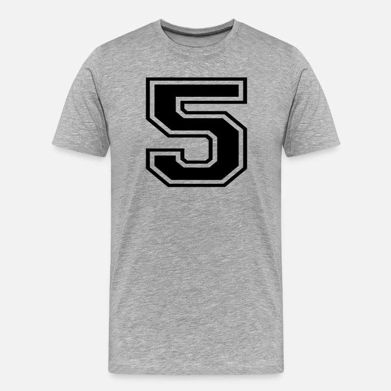 5 - Männer Premium Bio T-Shirt - Grau meliert