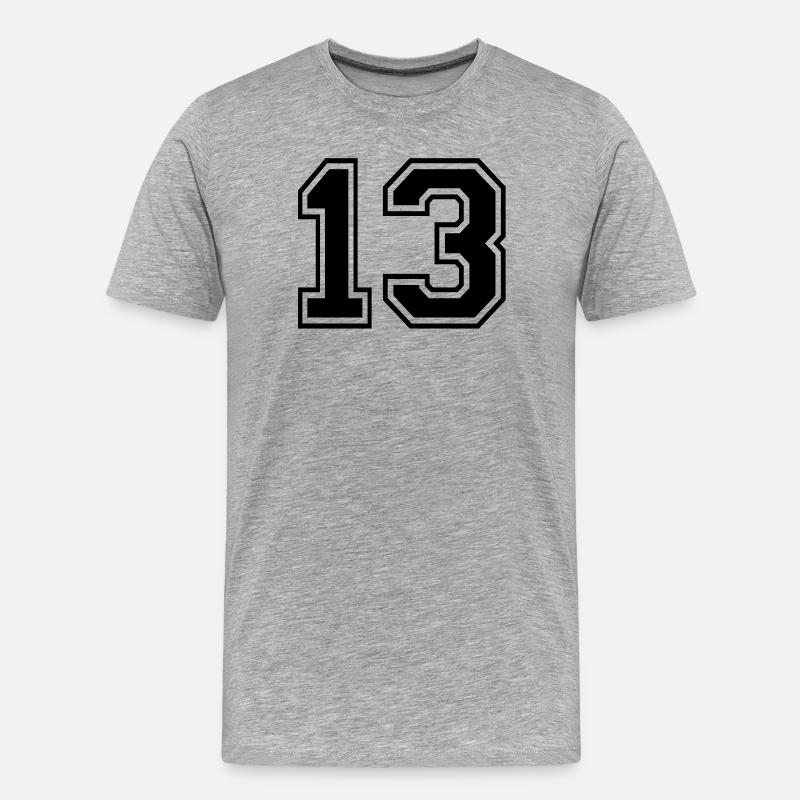 13 - Männer Premium Bio T-Shirt - Grau meliert