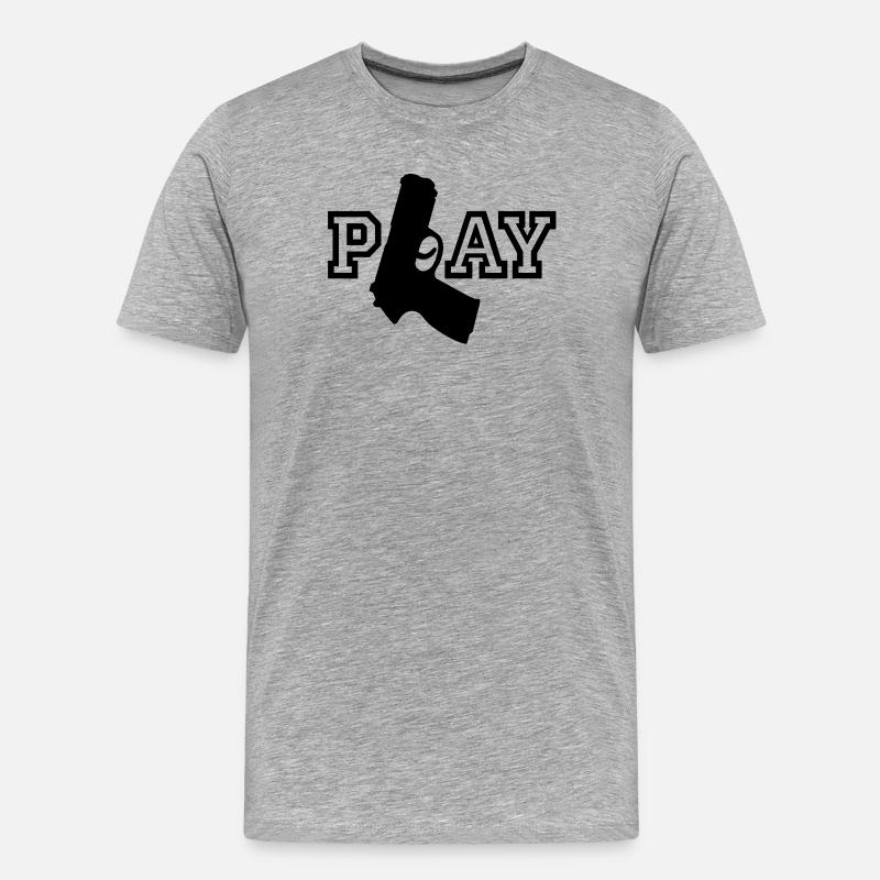 Play - Männer Premium Bio T-Shirt - Grau meliert