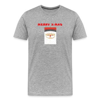 merry x mas with Nicholas - Men's Premium Organic T-Shirt - heather grey - Front - Damien (186cm)