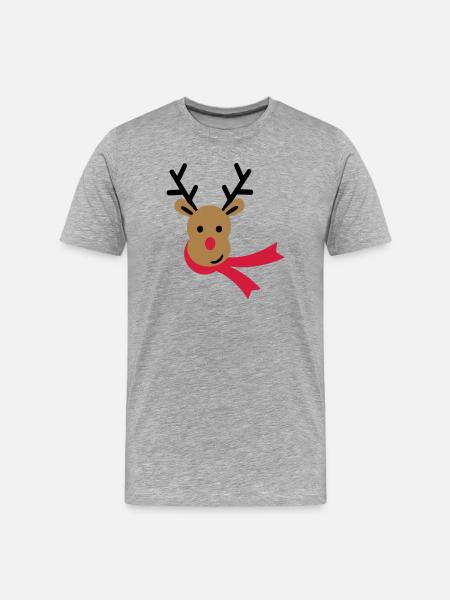reindeer - Men's Premium Organic T-Shirt - heather grey