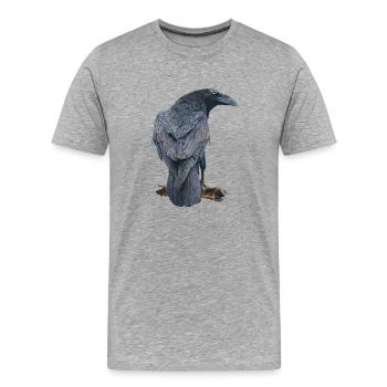 Rabe - Männer Premium Bio T-Shirt - Grau meliert - Vorne - Damien (186cm)