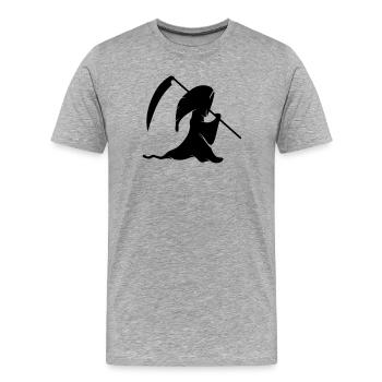 Sensenmann - Männer Premium Bio T-Shirt - Grau meliert - Vorne - Damien (186cm)