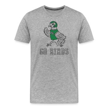 Sportlicher Taubenhalter Fußball - Männer Premium Bio T-Shirt - Grau meliert - Vorne - Damien (186cm)