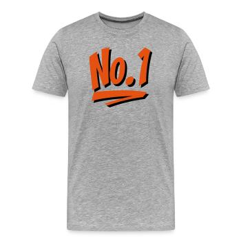 2541614 15510229 Nummer 1 - Männer Premium Bio T-Shirt - Grau meliert - Vorne - Damien (186cm)