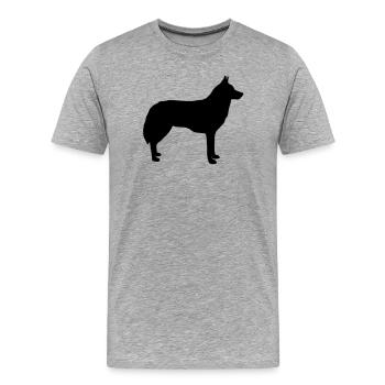 Silhouette de loup - T-shirt bio Premium Homme - gris chiné - Devant - Damien (186cm)