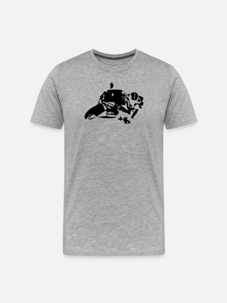 Superbike Hanging off - Männer Premium Bio T-Shirt - Grau meliert