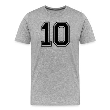 Numéro 10 - T-shirt bio Premium Homme - gris chiné - Devant - Damien (186cm)