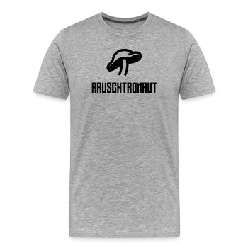 Rauschtronaut (Party-Shirt) - Männer Premium Bio T-Shirt - Grau meliert - Vorne - Damien (186cm)