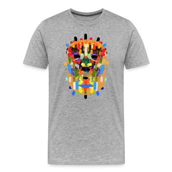 Masque brésilien - T-shirt bio Premium Homme - gris chiné - Devant - Damien (186cm)