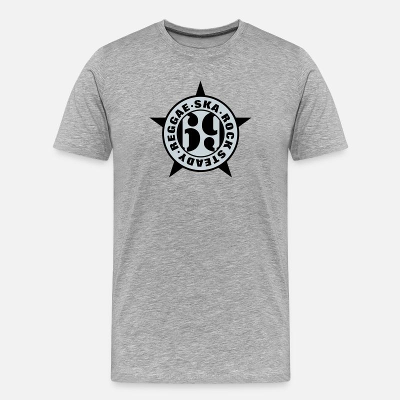 Ska, Rock Steady, Reggae 69 - Männer Premium Bio T-Shirt - Grau meliert
