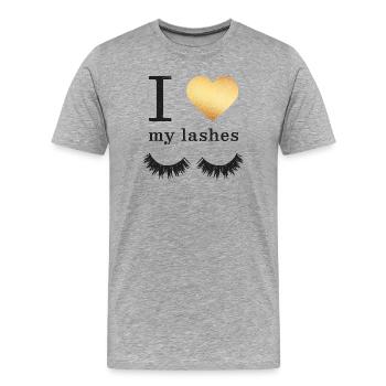 Lange Wimpern Mascara - Männer Premium Bio T-Shirt - Grau meliert - Vorne - Damien (186cm)