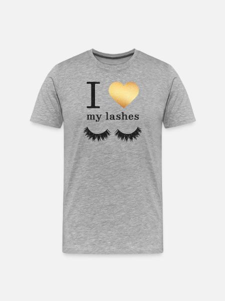 I love my Lashes - Men's Premium Organic T-Shirt - heather grey
