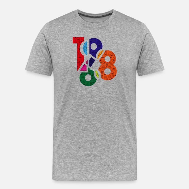 1968 - Männer Premium Bio T-Shirt - Grau meliert