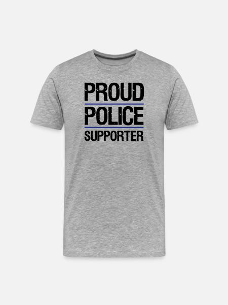 Proud Police Supporter - Men's Premium Organic T-Shirt - heather grey