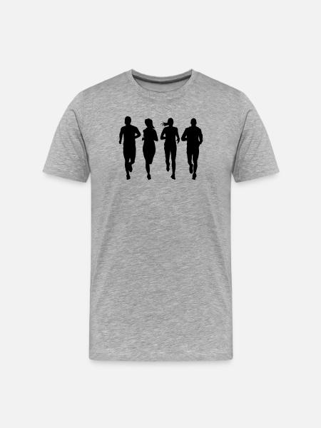 running couple group - Men's Premium Organic T-Shirt - heather grey