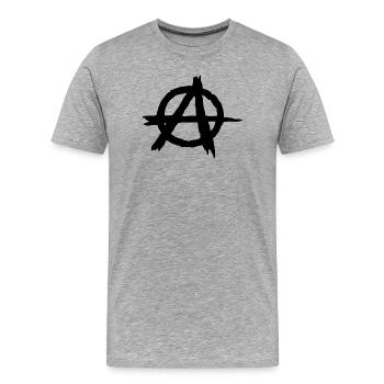 Anarchy - Männer Premium Bio T-Shirt - Grau meliert - Vorne - Damien (186cm)