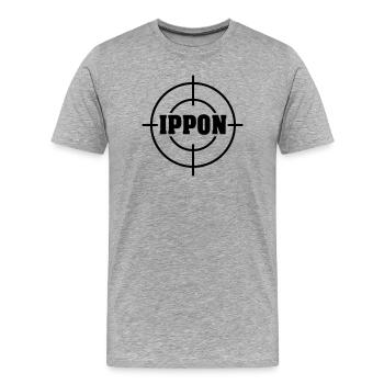 Target Ippon Judo Vektor - Männer Premium Bio T-Shirt - Grau meliert - Vorne - Damien (186cm)