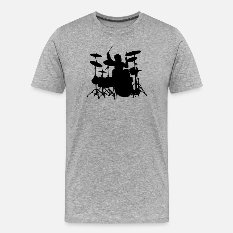 Power Drumming - Männer Premium Bio T-Shirt - Grau meliert