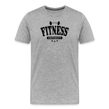 Fitness University - Men's Premium Organic T-Shirt - heather grey - Front - Damien (186cm)