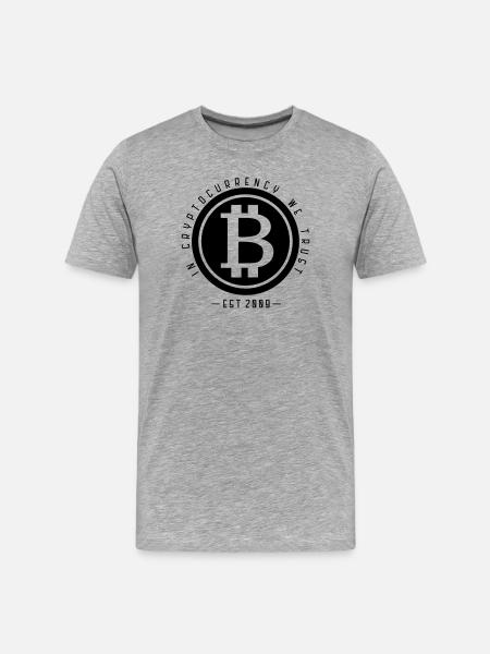 Bitcoin - in cryptocurrency we trust - Men's Premium Organic T-Shirt - heather grey