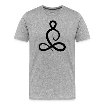 lotus yoga - Men's Premium Organic T-Shirt - heather grey - Front - Damien (186cm)