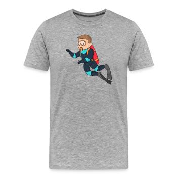 diving - Männer Premium Bio T-Shirt - Grau meliert - Vorne - Damien (186cm)