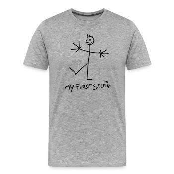 my first selfie - T-shirt bio Premium Homme - gris chiné - Devant - Damien (186cm)