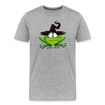hexen frosch - Männer Premium Bio T-Shirt - Grau meliert - Vorne - Damien (186cm)
