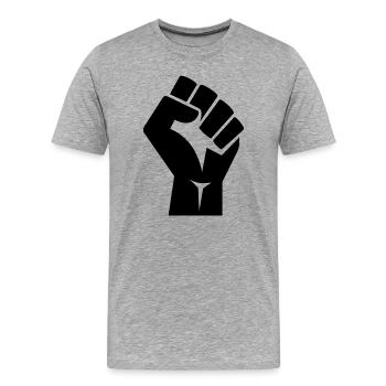 fist 1294353 - Men's Premium Organic T-Shirt - heather grey - Front - Damien (186cm)