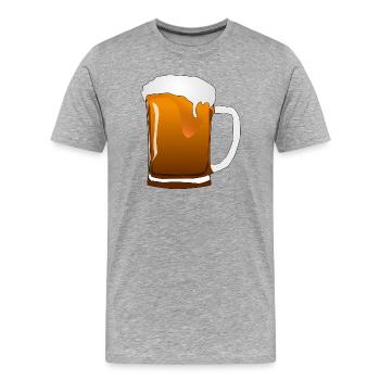 Bierkrug mit Schaum - Männer Premium Bio T-Shirt - Grau meliert - Vorne - Damien (186cm)