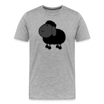 Schwarzes Schaf - Männer Premium Bio T-Shirt - Grau meliert - Vorne - Damien (186cm)