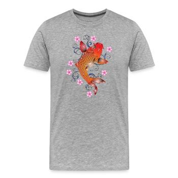 koi 1184783 - Männer Premium Bio T-Shirt - Grau meliert - Vorne - Damien (186cm)