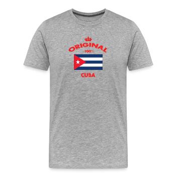 Cuba Original / Geschenk - Männer Premium Bio T-Shirt - Grau meliert - Vorne - Damien (186cm)